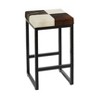 Industrial Cowhide and Metal Counter Height Barstool Gray - Olivia & May - 4 of 4