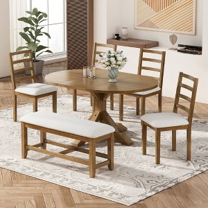 Whisen 6-Piece Dining Table Set with Leaf - 1 of 4
