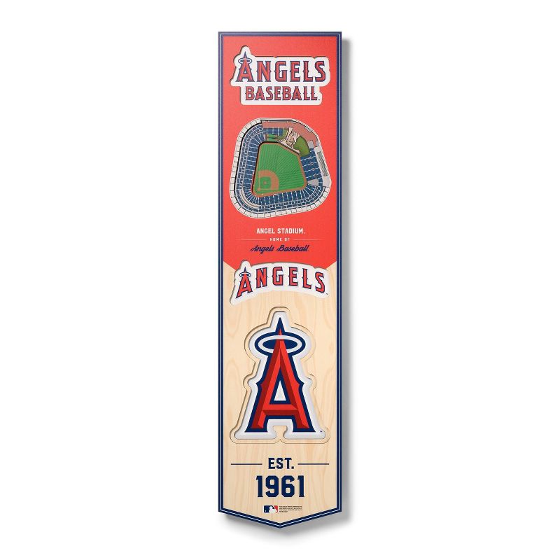 8&#34; x 32&#34; MLB Los Angeles Angels 3D Stadium Banner, 1 of 5