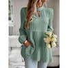 Clearlove 2025 Fall Womens Casual Tops Elegant Tie Neck Long Sleeve Dressy Blouses - Fruit green,Large - 3 of 4