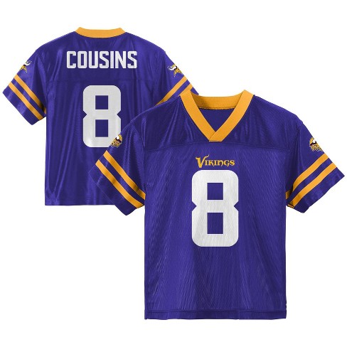 NFL Minnesota Vikings Boys' Kirk Cousins Short Sleeve Jersey - L