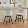 PAGED Counter Height Bar Stools Set of 2, 360°Swivel Counter Stools with Sturdy & Spacious Base, Velvet Dining Chairs for Kitchen Island - 3 of 4