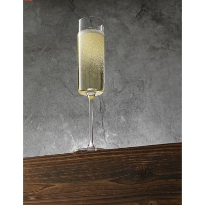 Claire 5.7 oz Clear Crystal Champagne Flutes Set of 4