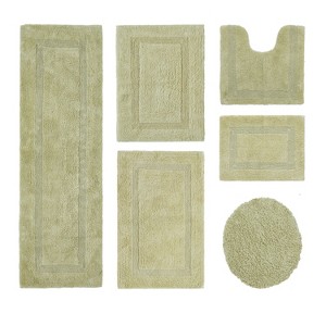 Lux Premium 100% Cotton Tufted Solid Reversible 6 PC Bath Rug Set – Ultra-Soft, Water-Absorbent, Durable, Machine Washable Bathroom Rug - 1 of 4