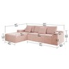 Resenkos 104" Right Chaise Sectional Sofa, Corduroy Cloud Design with Deep Seats and No Assembly Required, Grey - 4 of 4