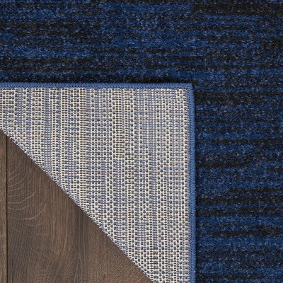 Midnight Blue Flat Woven Synthetic Indoor/Outdoor Rug