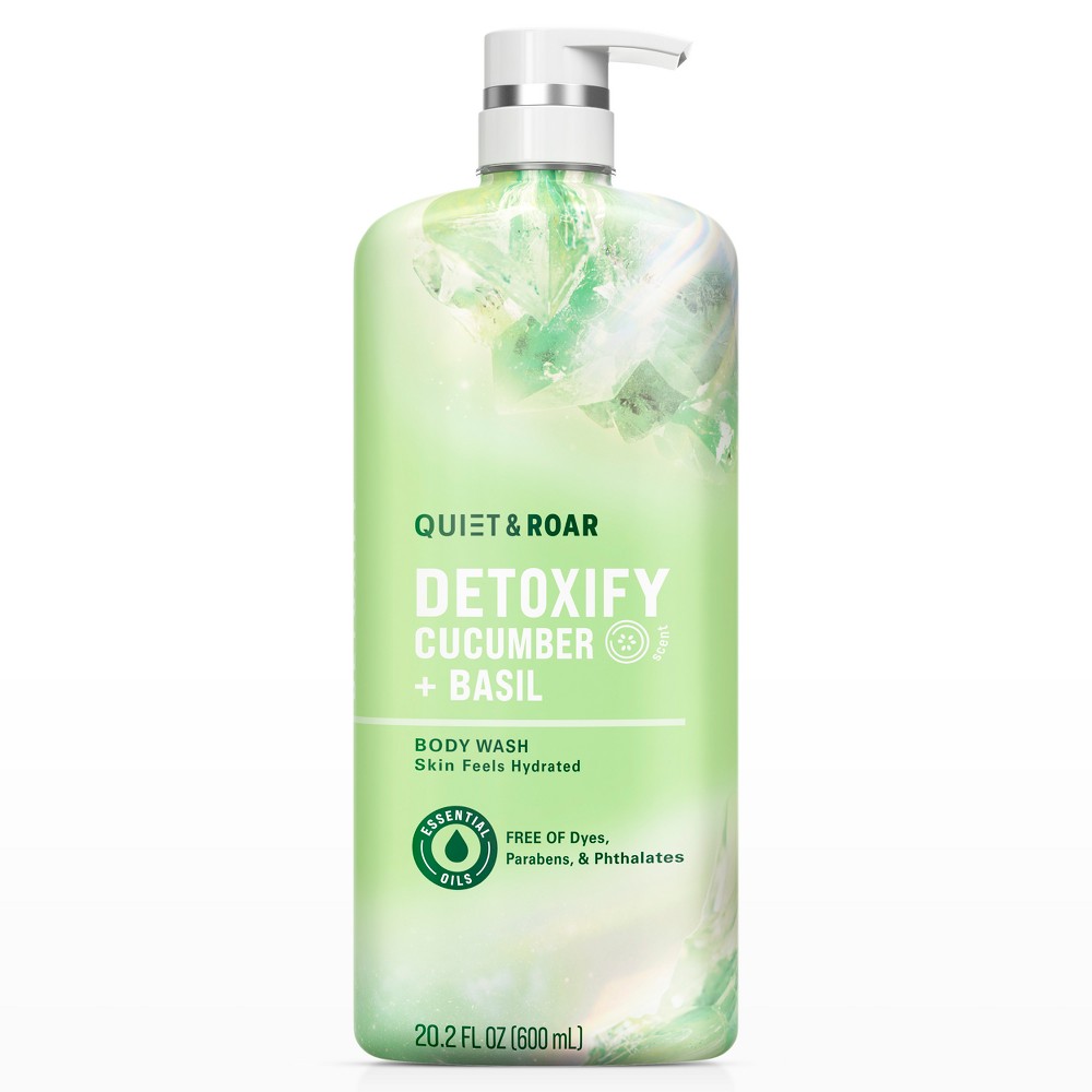 Quiet & Roar Detoxify Body Wash with Essential Oils - Cucumber/Basil - 20.2 fl oz