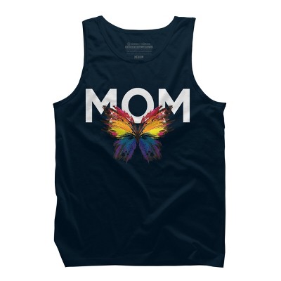 Men's Design By Humans Mother's Day Rainbow Butterfly Mom By MeowShop Tank Top