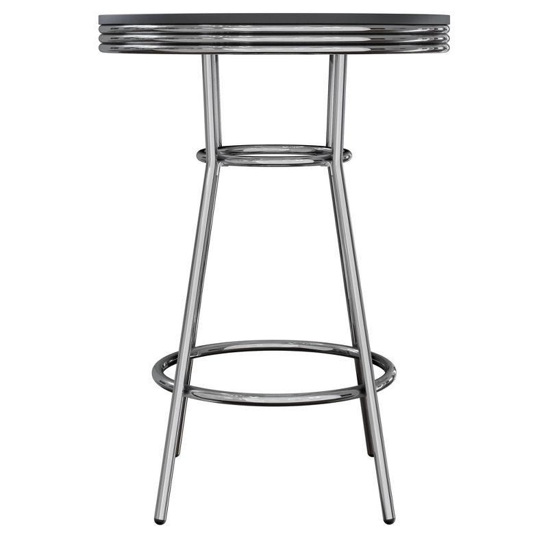 3pc Summit Bar Height Dining Sets with Swivel Stools Black/Bright Chrome - Winsome, 5 of 14