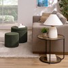 CAVINAS 3-Piece Set Round Storage Ottoman Bench, Multi-Functional Combination Set Table Ottoman, with Drum Stool, Velvet Ottoman with Storage - 4 of 4