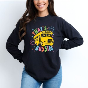 Simply Sage Market S.W.Smiley That's Bussin' Garment Dyed Long Sleeve - 1 of 4
