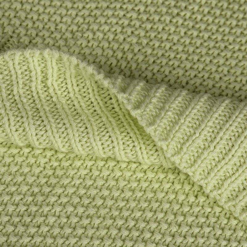 PiccoCasa 100% Cotton Knit Throw Blanket Lightweight Soft Blanket, 4 of 9