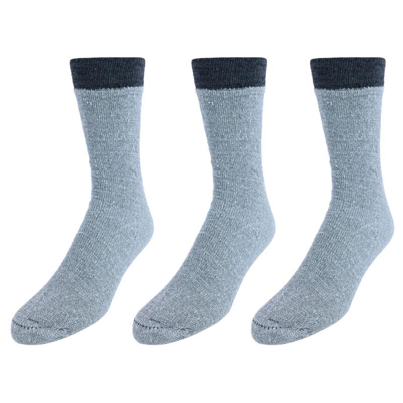 CTM Men's Merino Wool Boot Crew Socks (3 Pack), 2 of 3