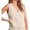 Women's Linen Tuxedo Vest - MIOU MUSE - 4 of 4
