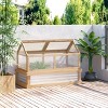 Outsunny Raised Garden Bed with Polycarbonate Greenhouse, Garden Wooden Cold Frame Greenhouse Flower Planter Protection, 48"x24"x32" - 3 of 4