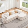 106" Teddy Velvet L-Shaped Sectional Sofa with Chaise, Boneless 32D High-Density Foam, Fluffy Comfy Couch with Curved Armrests, No Assembly - 2 of 4