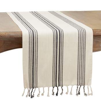 Saro Lifestyle Cotton Table Runner With Casual Striped Design