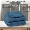 4 Piece Bed Sheets Printed Microfiber Sheet Set Ultra Soft, Easy Care Paisley Printed Sheets - Lux Decor Collection - 2 of 4