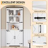 67 Inch Tall Corner Cabinet with Glass Door, Freestanding Wooden Corner Storage Cabinet , Space Saving Design, for Bathroom, Kitchen - 4 of 4