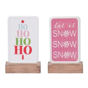 Transpac MDF/Metal Holiday Decor Set of 2 Christmas Home Decorations - 1 of 1