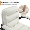 VECELO High Back Desk Chair PU Office Chair Upholstered Padding Swivel Computer Task Chair With Flip-Up Arms and Adjustable Height White/Gray - 4 of 4