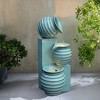 LuxenHome 30" Tall Aqua Blue Outdoor Water Fountain with LED Lights, Cascading Resin Garden Fountain with Ceramic Like Glaze - 2 of 4