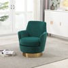 Swivel Barrel Chair, Round Accent Armchair With Gold Stainless Steel Base, Modern 360° Reading Chair for Living Room or Bedroom - 3 of 4