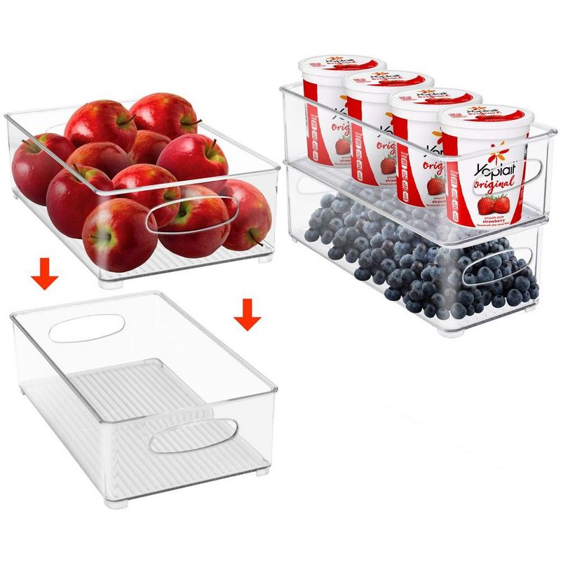 Sorbus Clear Storage Bins For Kitchen Pantry, Fridge & More (4 Pack Variety), 4 of 10