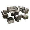 XIZZI Patio Furniture Sets Designed for Outdoor Relaxation, Comfy 3.5-Inch Cushions & 360° Swivel Action for Extra Comfort, 10 Pcs/Set, Dark Gray - 2 of 4