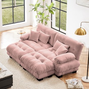 NicBex Couches for Living Room 2-Seater Sofa Cloud Couch Comfort Chenille Upholstered Sofa 2 Lumbar Pillows and 2 Throw Pillows for Bedroom - 1 of 4