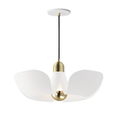 Maxim Lighting Poppy 1 - Light Pendant in  White/Satin Brass