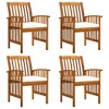 vidaXL Garden Dining Chair Set of 4 Wood Solid Wood Acacia Standard - 2 of 4