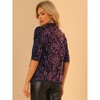 Allegra K Women's Open Front Collarless 3/4 Sleeve Sequin Velvet Jacket - 4 of 4