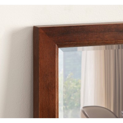 Hogan 18" x 24" Rectangular Walnut Brown Solid Wood Bathroom Vanity Mirror