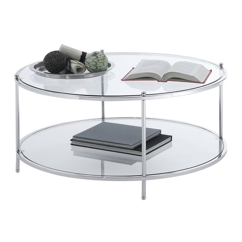 Royal Crest 2 Tier Round Glass Coffee Table - Johar Furniture, 3 of 10