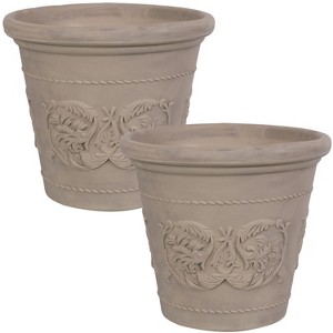 Sunnydaze Indoor/Outdoor Patio, Garden, or Porch Weather-Resistant Double-Walled Arabella Flower Pot Planter - 20" - 1 of 4