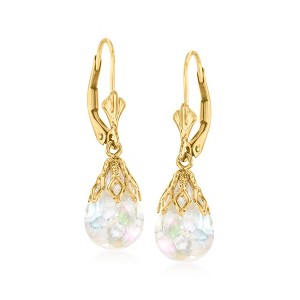 Ross-Simons Floating Opal Drop Earrings in 14kt Yellow Gold - 1 of 4