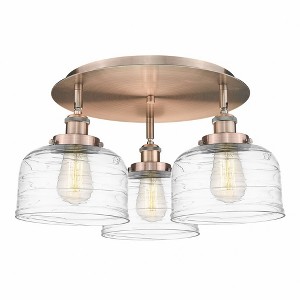 Bell - 3 Light Flush Mount In Art Deco Style-9.25 Inches Tall and 19.75 Inches Wide - 1 of 1