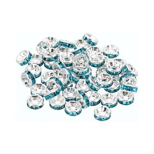 Unique Bargains Rhinestone Small Round Bulk Glass Spacer Beads for Jewelry Making 100 Pcs - 1 of 4
