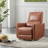 Swivel Rocking Recliner Chair, Manual Recliner Glider with Lumbar Support & Faux Leather Upholstery - 3 of 4