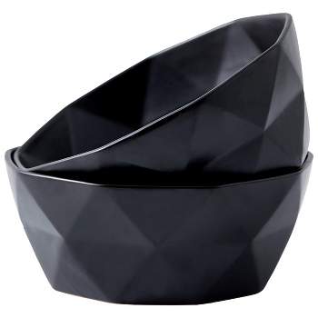 Bruntmor 6" Ceramic Bowls, Set of 2 Black