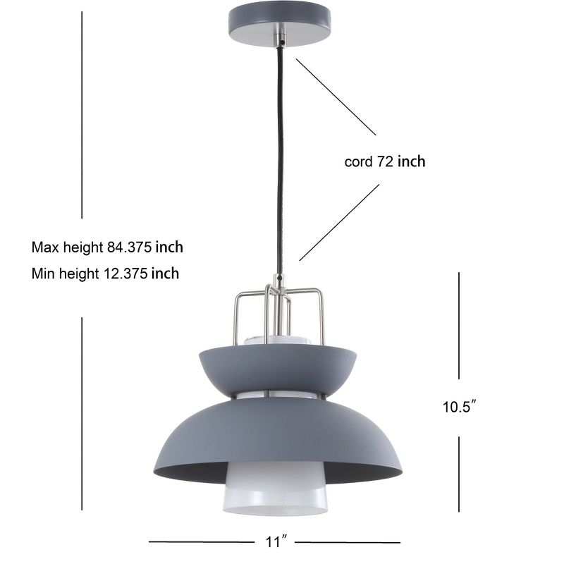 11&#34; Metal Paul Farmhouse Pendant (Includes Energy Efficient Light Bulb) Gray - JONATHAN Y, 5 of 8