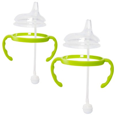 Image of Botabee Soft Spout Transition Sippy Cup Kit for Comotomo Baby Bottles, Pack of 2, Green