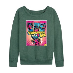 Women's - Disney - Lilo & Stitch Lightweight French Terry Wide Neck Long Sleeve Shirt - 1 of 4