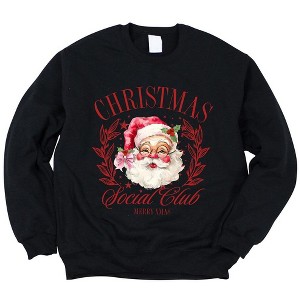 Simply Sage Market Women's Graphic Sweatshirt Christmas Social Club Santa - 1 of 4