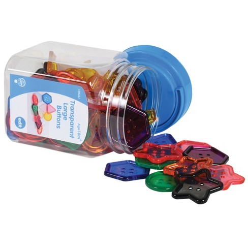 Edx Education Transparent Large Buttons, Mini Jar, Set Of 60 : Target