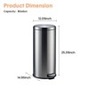 Stainless Steel Round Trash Can 8 Gallon, Lid Garbage Bin for Bathroom, Living Room, Home Office - 2 of 4