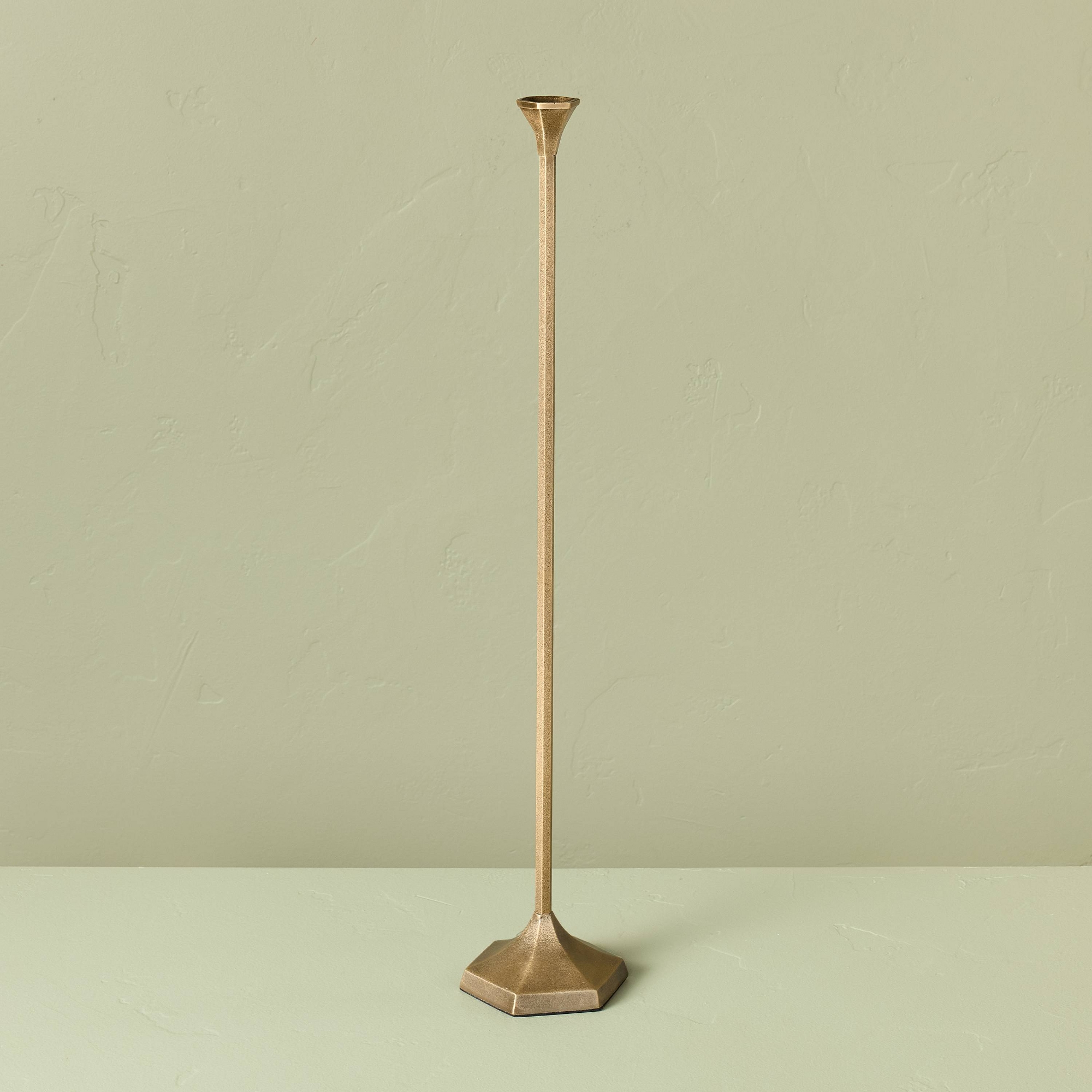 30"x5.8" Oversized Floor Taper Candlestick Brass - Hearth & Hand™ with Magnolia