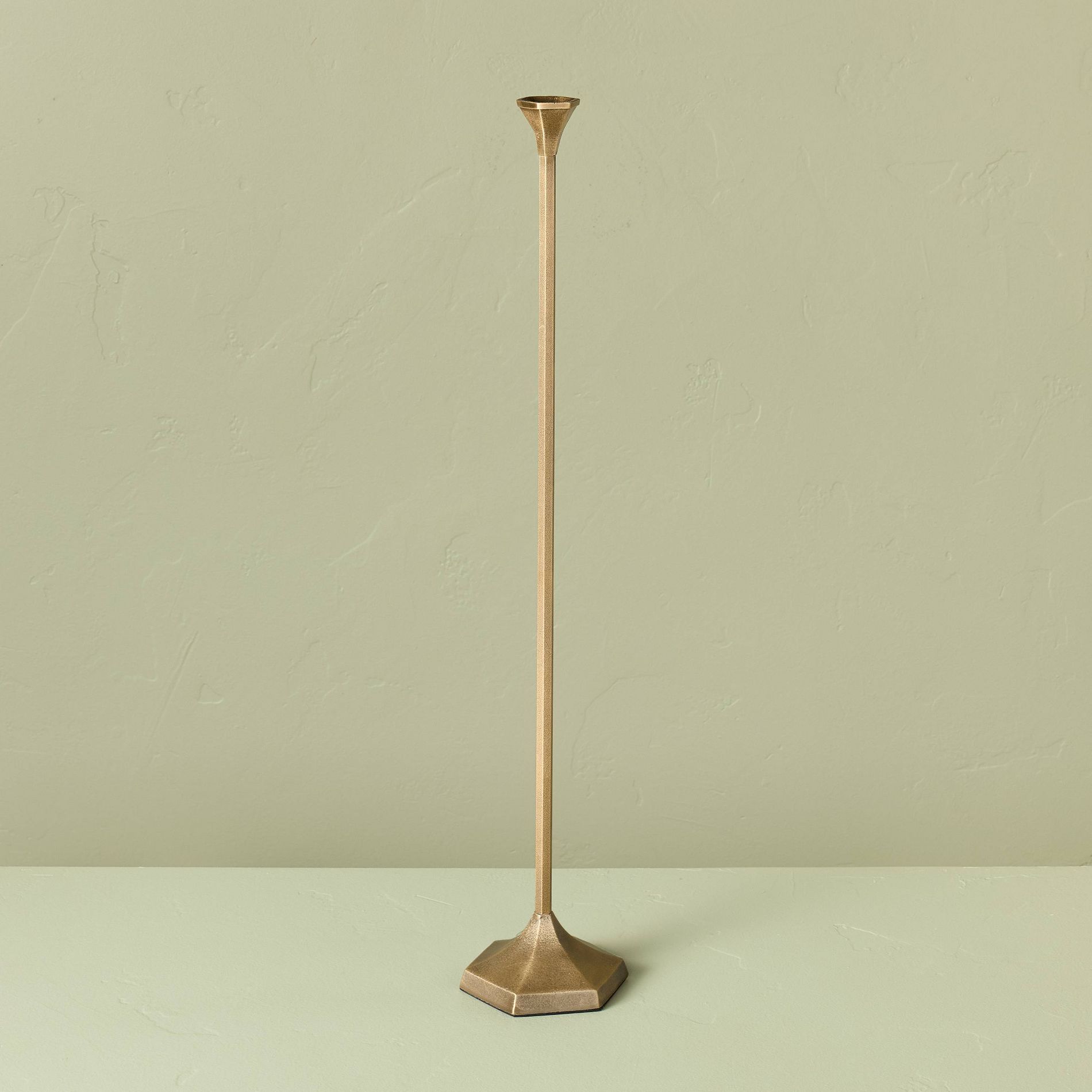 30"x5.8" Oversized Floor Taper Candlestick Brass - Hearth & Hand™ with Magnolia