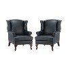 Set of 2 Helmuth Wooden Upholstery Genuine  Leather Armchair for livingroom | KARAT HOME - 2 of 4